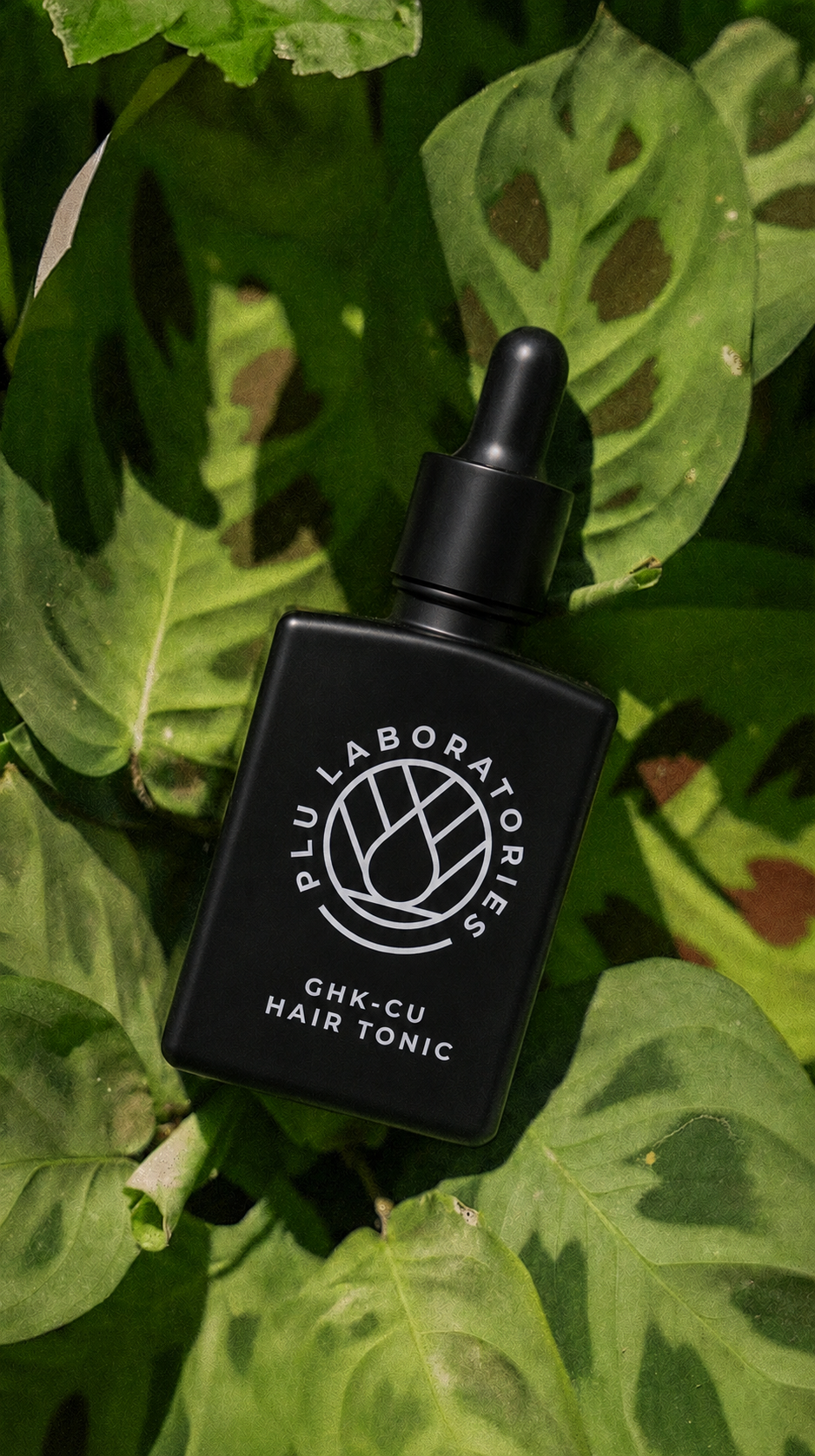 PLU Hair Tonic on Leaves - Square