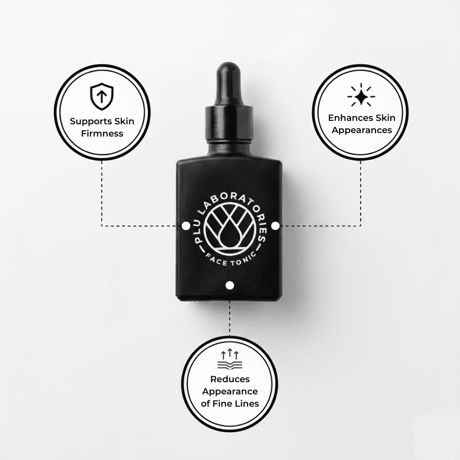 PLU Face Tonic Infographic with Benefits