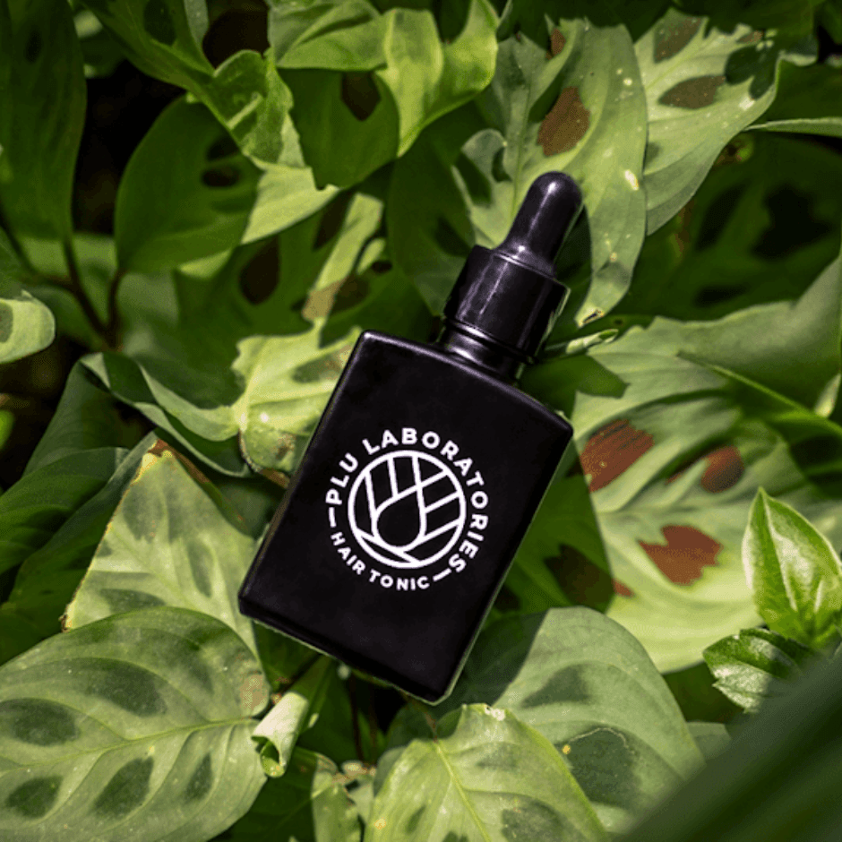 PLU Hair Tonic on Leaves - Square