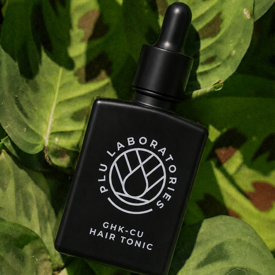 PLU labs Hair Tonic on Leaves